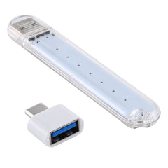 8LEDs 5V 200LM USB LED Book Light Portable Night Light, with Type-C Adapter