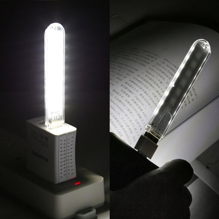8LEDs 5V 200LM USB LED Book Light Portable Night Light, with Type-C Adapter