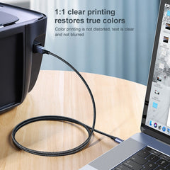 Ugreen Type-C / USB-C to Type-B Printer Nylon Braid Connect Data Cable, Length: 1.5m, Length: 1.5m