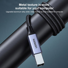 Ugreen Type-C / USB-C to Type-B Printer Nylon Braid Connect Data Cable, Length: 1.5m, Length: 1.5m