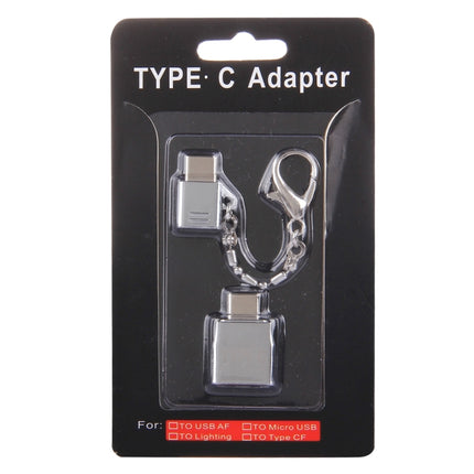 Micro USB Female to USB-C / Type-C Male + USB 2.0 Female to USB-C / Type-C Male Metal Adapter