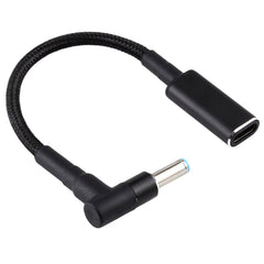 PD 100W 18.5-20V 4.5 x 0.6mm Elbow to USB-C / Type-C Adapter Nylon Braid Cable for HP, 4.5 x 0.6mm