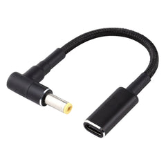 PD 100W 18.5-20V 5.5 x 2.5mm Elbow to USB-C / Type-C Adapter Nylon Braid Cable, 5.5 x 2.5mm