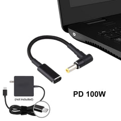 PD 100W 18.5-20V 5.5 x 2.5mm Elbow to USB-C / Type-C Adapter Nylon Braid Cable, 5.5 x 2.5mm