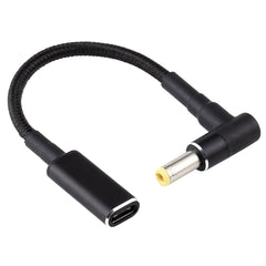 PD 100W 18.5-20V 5.5 x 2.5mm Elbow to USB-C / Type-C Adapter Nylon Braid Cable, 5.5 x 2.5mm