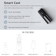 Original Xiaomi Mi Android TV Stick, Quad Core Cotex A53, RAM 1GB + ROM 8GB, Global Version, EU Plug