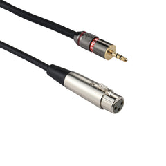 Metal Head 3.5mm Male to Aluminum Shell 3 Pin XLR CANNON Female Audio Connector Adapter Cable, Total Length: about 35cm, 3 Pin Female