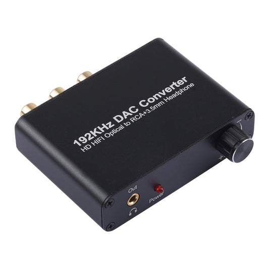 192KHz DAC Converter HD HIFI Optical to RCA+3.5mm Headphone 5.1 Channel Digital Audio Converter with Volume Control, 192KHz DAC