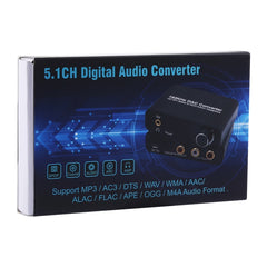 192KHz DAC Converter HD HIFI Optical to RCA+3.5mm Headphone 5.1 Channel Digital Audio Converter with Volume Control, 192KHz DAC