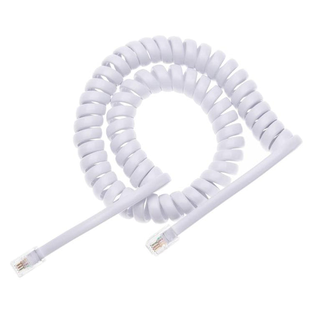 4 Core Male to Male RJ11 Spring Style Telephone Extension Coil Cable Cord Cable, Stretch Length: 2m(Black), Length: 2m