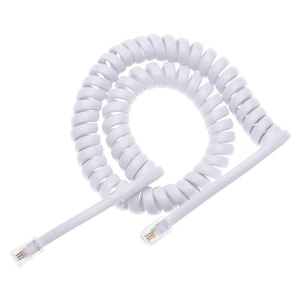 Cable de extensión de teléfono con resorte RJ11 de 4 núcleos macho a macho, longitud elástica: 2 m (negro), longitud: 2 m