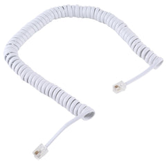 4 Core Male to Male RJ11 Spring Style Telephone Extension Coil Cable Cord Cable, Stretch Length: 2m(Black), Length: 2m