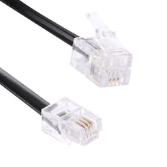 4 Core Male to Male RJ11 Spring Style Telephone Extension Coil Cable Cord Cable, Stretch Length: 2m(Black), Length: 2m