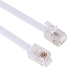 4 Core Male to Male RJ11 Spring Style Telephone Extension Coil Cable Cord Cable, Stretch Length: 3m(White), Length: 3m