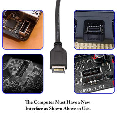 30cm USB 3.1 Type-E to USB 3.0 Motherboard 19 Pin Male Expansion Cable