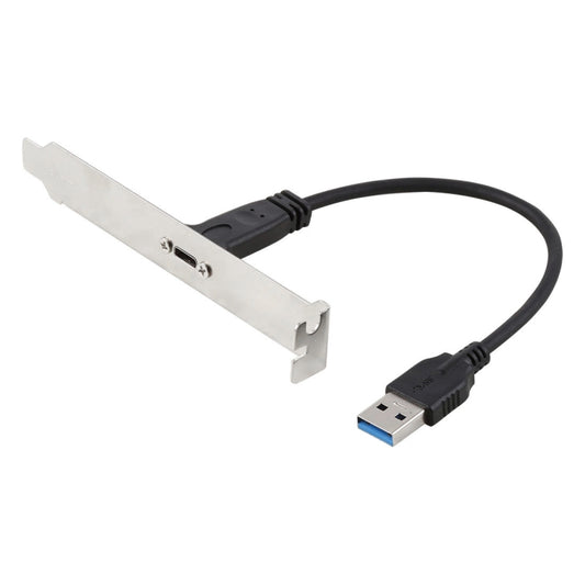 20cm Panel Bracket Header USB-C / Type-C Female to USB 3.0 Male Extension Wire Connector Cord Cable