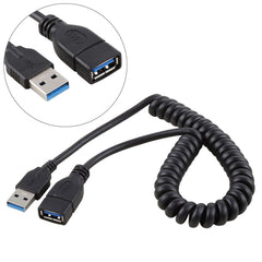 1.5m High Speed USB 3.0 Male to Female Retractable Spring Extension Cable, USB 3.0 Male to Female