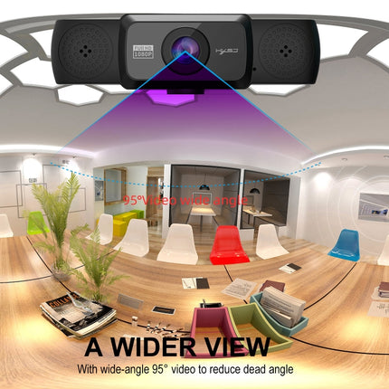 HXSJ S5 1080P Adjustable HD Video Webcam PC Camera with Microphone