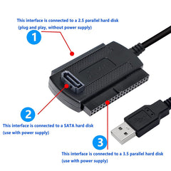 USB 2.0 to IDE / SATA Hard Disk Adapter Cable, Cable Length: 50cm