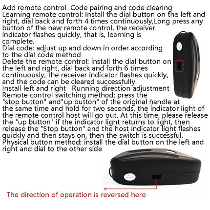 Electric Garage Door Controller Rolling Door Roll Gate Remote Control Plug-Chain Motor Receiver with Cable, with Cable