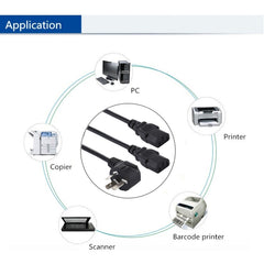 10A 250V 3 Pin Computer PC Power Cable, Length: 1.8m, AU Plug, Double Heads AU Plug