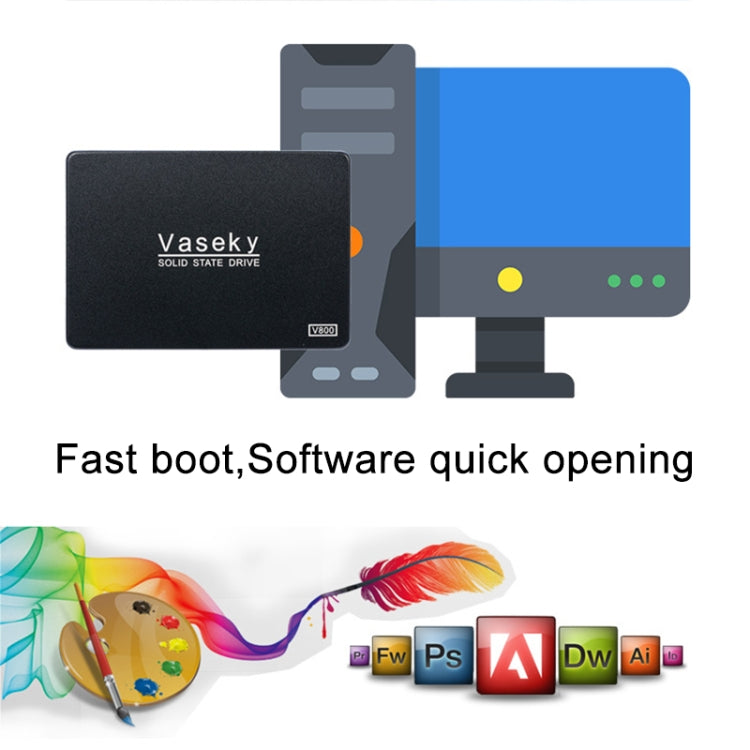 Vaseky V800 256GB 2.5 inch SATA3 6GB/s Ultra-Slim 7mm Solid State Drive SSD Hard Disk Drive for Desktop, Notebook, 256GB