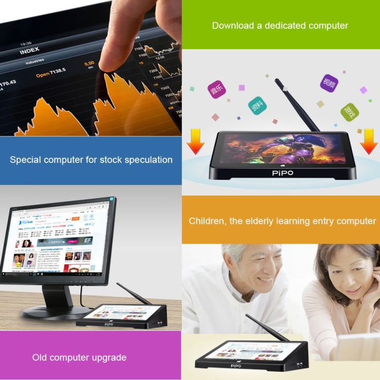 PiPo X8 Pro TV Box Style Mini PC, 4GB + 64GB, 7 inch Windows 10, Intel Celeron N4020 Dual Core, Support TF Card / Bluetooth / WiFi / LAN / HDMI, US/EU Plug, X8 Pro