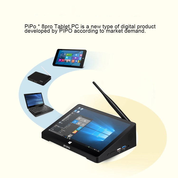 PiPo X8 Pro TV Box Style Mini PC, 4GB + 64GB, 7 inch Windows 10, Intel Celeron N4020 Dual Core, Support TF Card / Bluetooth / WiFi / LAN / HDMI, US/EU Plug, X8 Pro