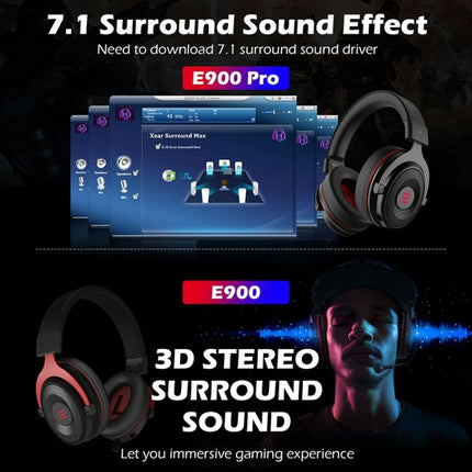 EKSA E900 Pro 7.1 Gaming Wire-Controlled Head-mounted USB Luminous Gaming Headset with Microphone