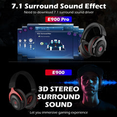 EKSA E900 Pro 7.1 Gaming Wire-Controlled Head-mounted USB Luminous Gaming Headset with Microphone, E900 Pro