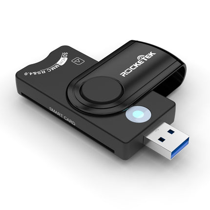 ROCKETEK CR310 USB 2.0 + TF Card + SD Card + SIM Card + Smart Card Multi-function Card Reader, USB 2.0