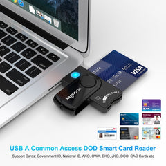 ROCKETEK CR310 USB 2.0 + TF Card + SD Card + SIM Card + Smart Card Multi-function Card Reader, USB 2.0