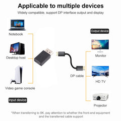 8K DisplayPort Male to Mini DisplayPort Female Straight Adapter, DP Male to Mini DP Female Straight