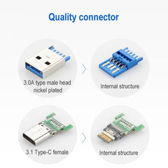 USB 3.0 Male to USB-C / Type-C Female Extension Cable