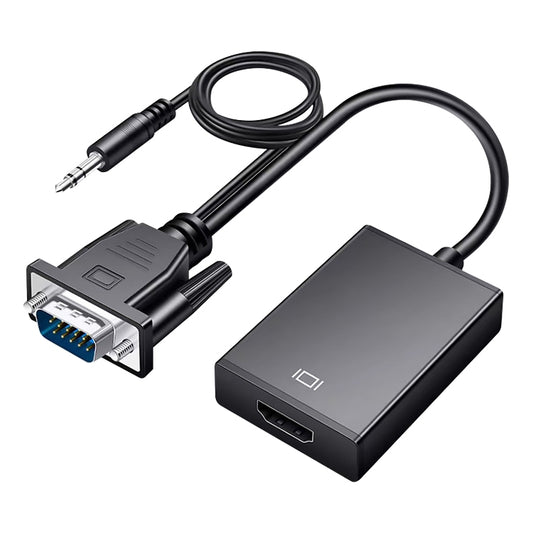 HDCO-VGAM2 1080P VGA Male to HDMI Female Converter with 3.5mm Audio Cable, HDCO-VGAM2