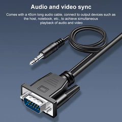 HDCO-VGAM2 1080P VGA Male to HDMI Female Converter with 3.5mm Audio Cable, HDCO-VGAM2