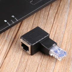 RJ45 Male to Female Converter 90 Degrees Extension Adapter for Cat5 Cat6 LAN Ethernet Network Cable, 90 Degrees Right