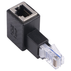 RJ45 Male to Female Converter 90 Degrees Extension Adapter for Cat5 Cat6 LAN Ethernet Network Cable, 90 Degrees Right