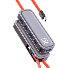 ROCK TR21 USB-C / Type-C to HDMI + USB3.0 x 3 + PD 4K 60Hz 5 in 1 Docking Station, TR21