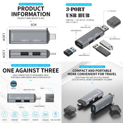 3 Ports USB 2.0 x 2 + USB 3.0 to USB 3.0 HUB Adapter, USB2.0x2+USB3.0 to USB3.0