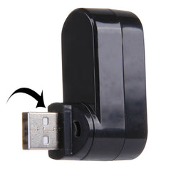 180 Degree Rotation USB Head 3 Ports USB 2.0 Portable HUB