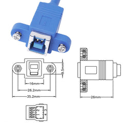 50cm USB 3.0 B Female to B Male Connector Adapter Data Cable for Printer / Scanner, BF to BM, Length: 50cm