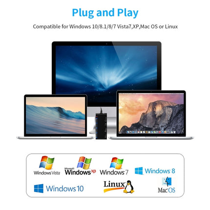 Rocketek CR7 USB3.0 Multi-function Card Reader CF / XD / MS / SD / TF Card 7 in 1, USB3.0