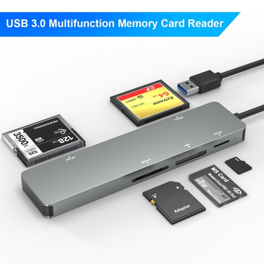 Rocketek CR308 USB3.0 Multi-function Card Reader CF / CFast / SD / MS / TF Card 5 in 1