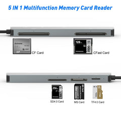 Rocketek CR308 USB3.0 Multi-function Card Reader CF / CFast / SD / MS / TF Card 5 in 1