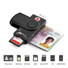 Rocketek SCR10 USB2.0 Smart Card / SD / TF / M2 / MS / SIM Card Reader, SCR10