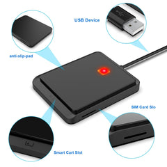 Rocketek CR317 USB 2.0 SIM  / ID / CAC Smart Card 2 in 1 Card Reader