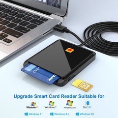 Rocketek CR317 USB 2.0 SIM  / ID / CAC Smart Card 2 in 1 Card Reader