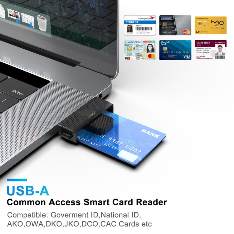 Rocketek CR318 USB 2.0 Smart Card / SIM / ID / CAC Card Reader, USB