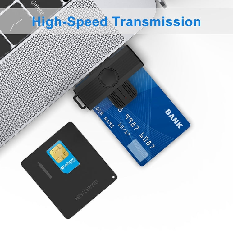 Rocketek CR318 USB 2.0 Smart Card / SIM / ID / CAC Card Reader, USB